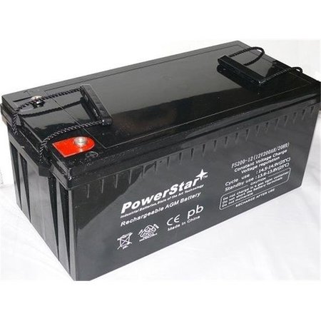 POWERSTAR PowerStar PS200-12-8 12v 200ah Solar Power Battery; Deep Cycle; 2 Year Warranty; 4D Size PS200-12-8